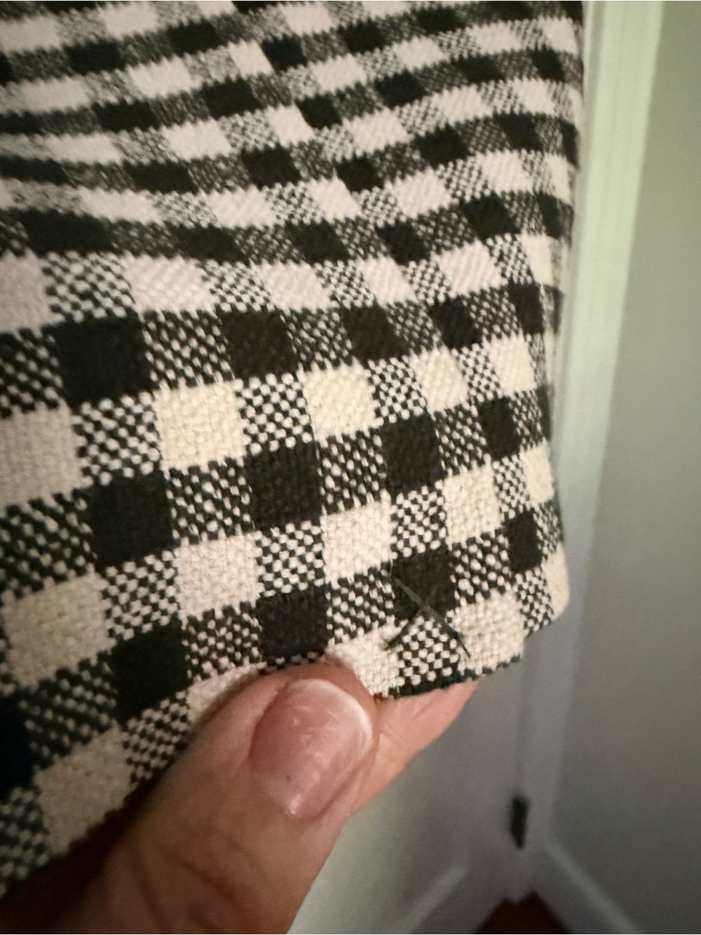 🌿NWT - Sezane Chelsea Gingham Blazer in Ecru & Khaki - size US 4 - Picture 9 of 11